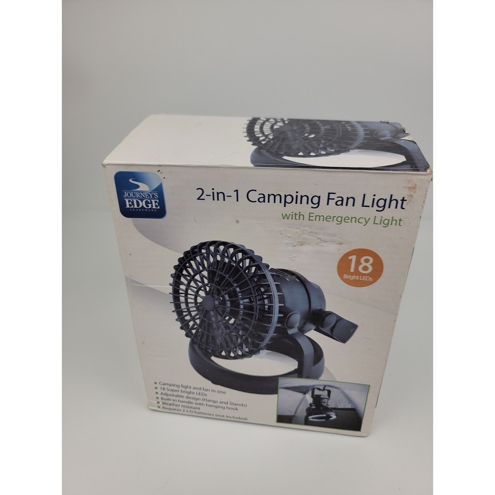 Journeys Edge 2-in-1 Camping Fan Light 18 LED Emergency Lantern Black 1131 - Picture 2 of 6